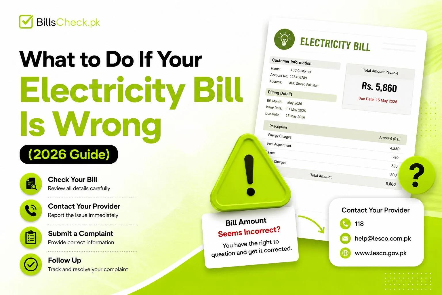 What to Do If Your Electricity Bill Is Wrong (2026 Guide)
